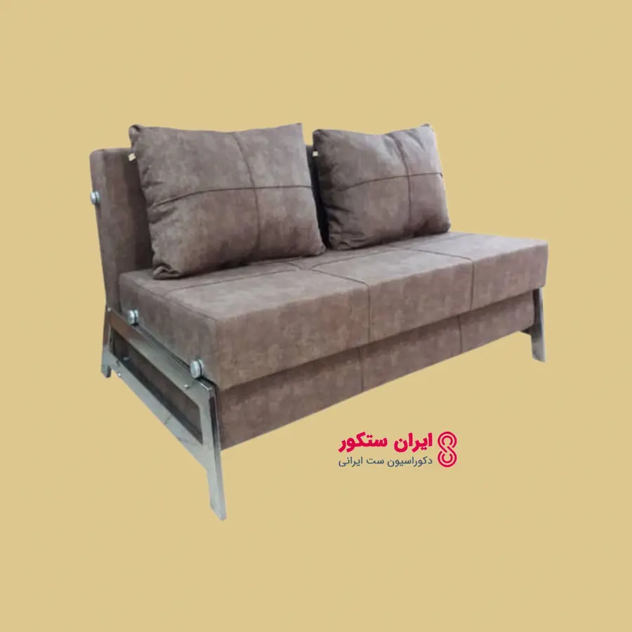 مبل تخت خوابشو دو نفره ديانا | ایران ستکور | مبل ریلی | مبل و تخت | تخت مبلی | مبلی که تخت می شود | تختی که مبل میشود | مبل خاکستری