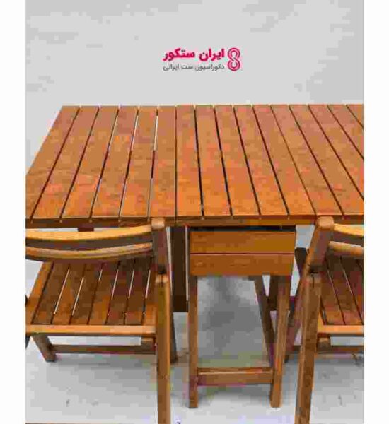 صندلی ومیز چوبی تاشو | میز وصندلی تاشو چهارنفره ایران ستکور | میز وصندلی تاشو چوبی ایران ستکور | قیمت میز وصندلی تاشو ایران ستکور | میز و صندلی تاشو سفری ایران ستکور