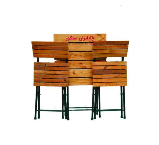 ست میز و صندلی چوبی فلزی مدل تاشو { ارسال به سراسر کشور } | میز تاشو پذیرایی | میز و صندلی تاشو چوبی