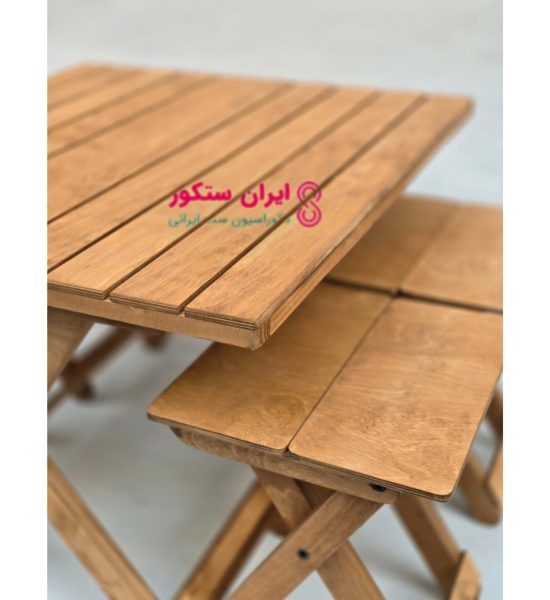 میز تاشو چهار نفره ایران ستکور | میز وصندلی تاشو چوبی ایران ستکور | فروش عمده میز و صندلی تاشو ایران ستکور | قیمت میز و صندلی تا شو ایران ستکور | میز وصندلی تاشو کافه‌ای ایران ستکور