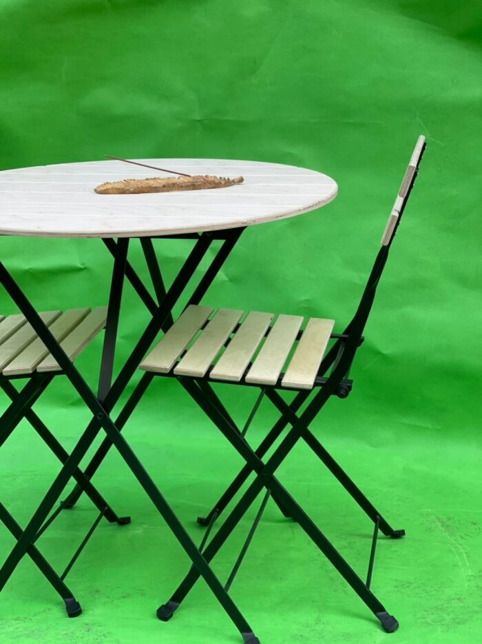 میزو صندلی تاشو گرد 70 سانتی | میز و صندلی تاشو گرد مسافرتی و چوبی | میز و صندلی تاشو گرد ست 2 نفره | خرید از فروشگاه اینترنتی ایران ستکور